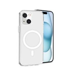 Qixxronics - Magnetic Phone Cover for iPhone 15, Shockproof Magnetic Case Compatible with iPhone 15 - Clear