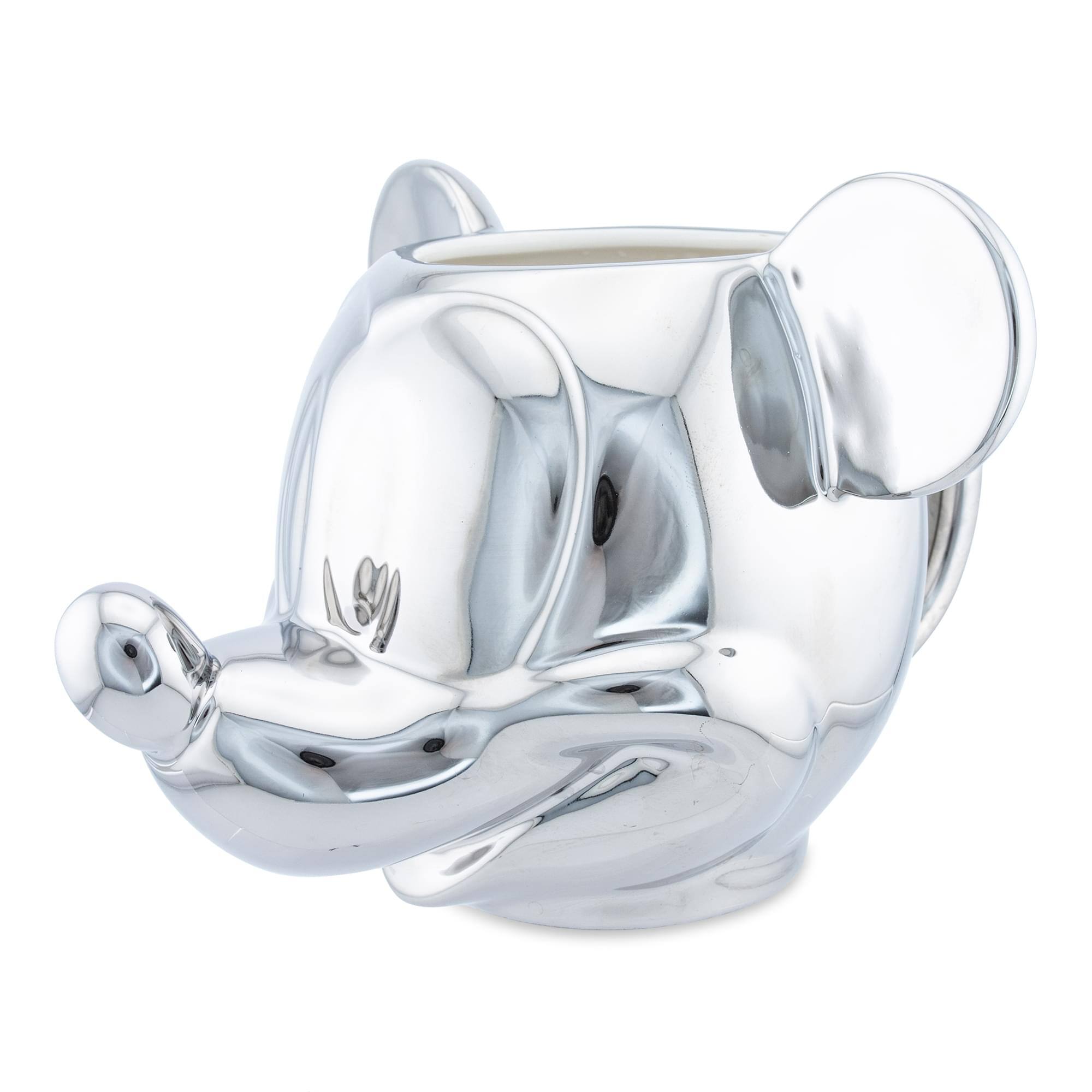 Alt View 10. Disney - Disney 100 Mickey Mouse 3D Sculpted Platinum Ceramic Mug | Holds 20 Ounces - Silver.