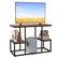 Front. Costway - Rustic TV Console Table for 50" TVs Industrial Sofa Table with Open Storage Shelves - Rustic Brown.