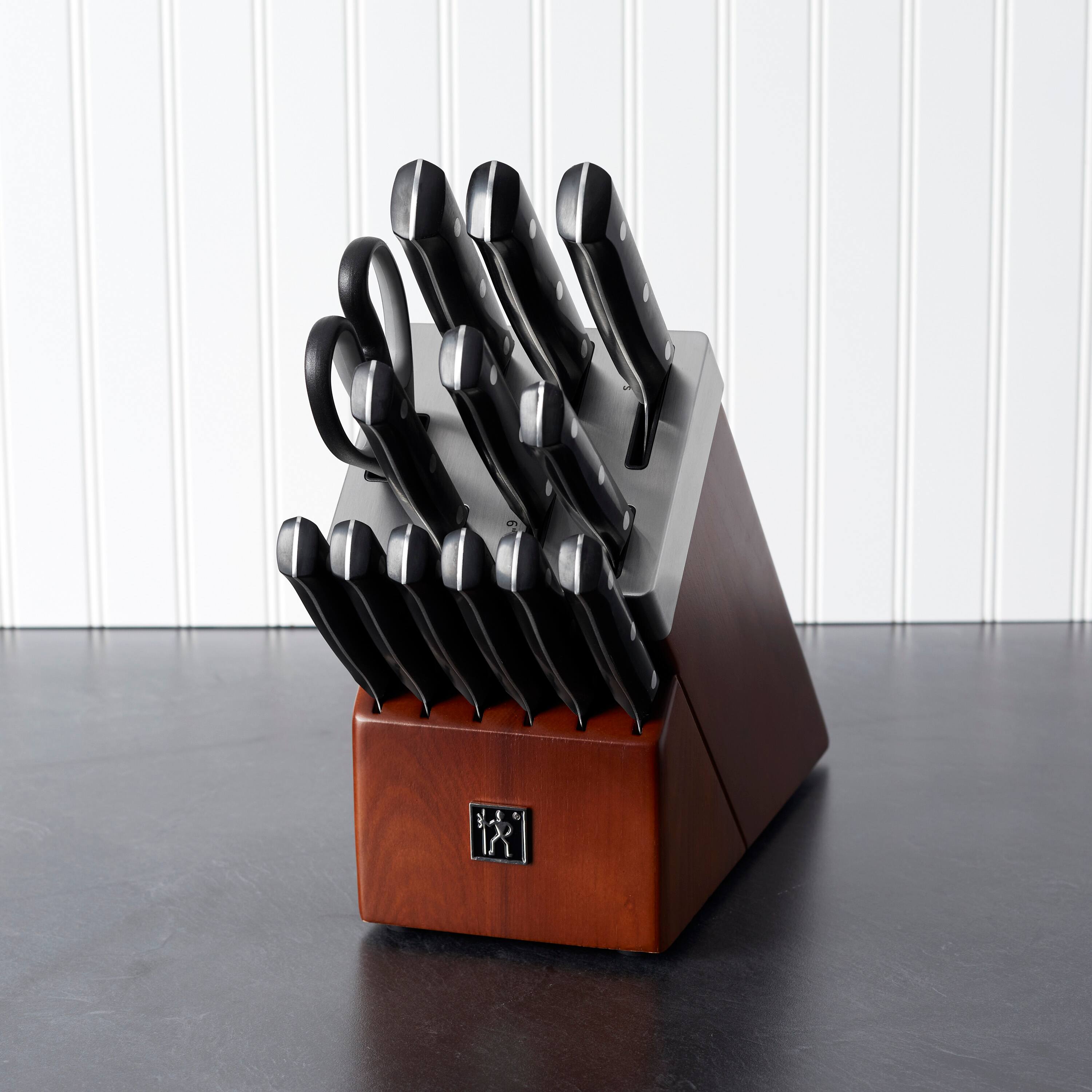 Alt View 3. Henckels - Henckels Dynamic 14-pc Self-Sharpening Knife Block Set - Brown.