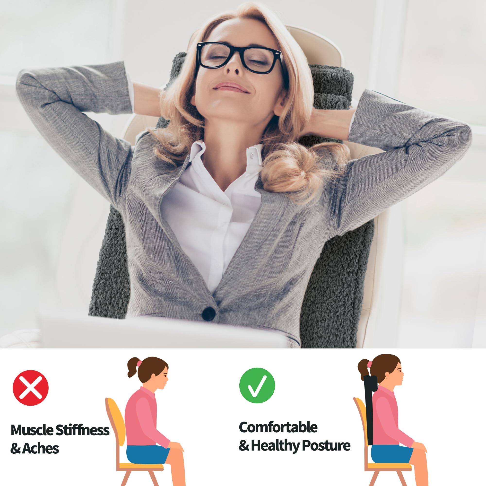 Muscle Stiffness & Aches  
Comfortable & Healthy Posture