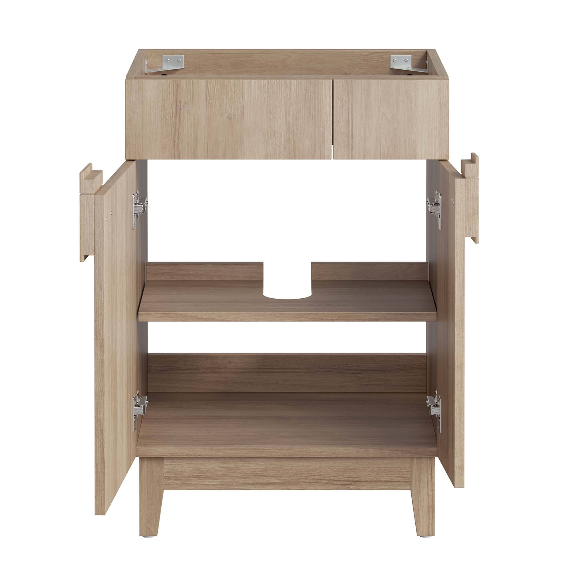 Alt View 4. Modway - Miles Bathroom Cabinet Basin Not Included by Modway - Oak.