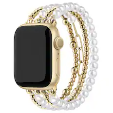 Front. Posh Tech - Penny Beaded Band for Apple Watch - Gold.