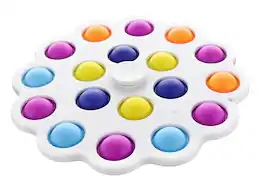 Toynk - Pop Fidget Toy Spinner 18-Button Bubble Popping Game - White