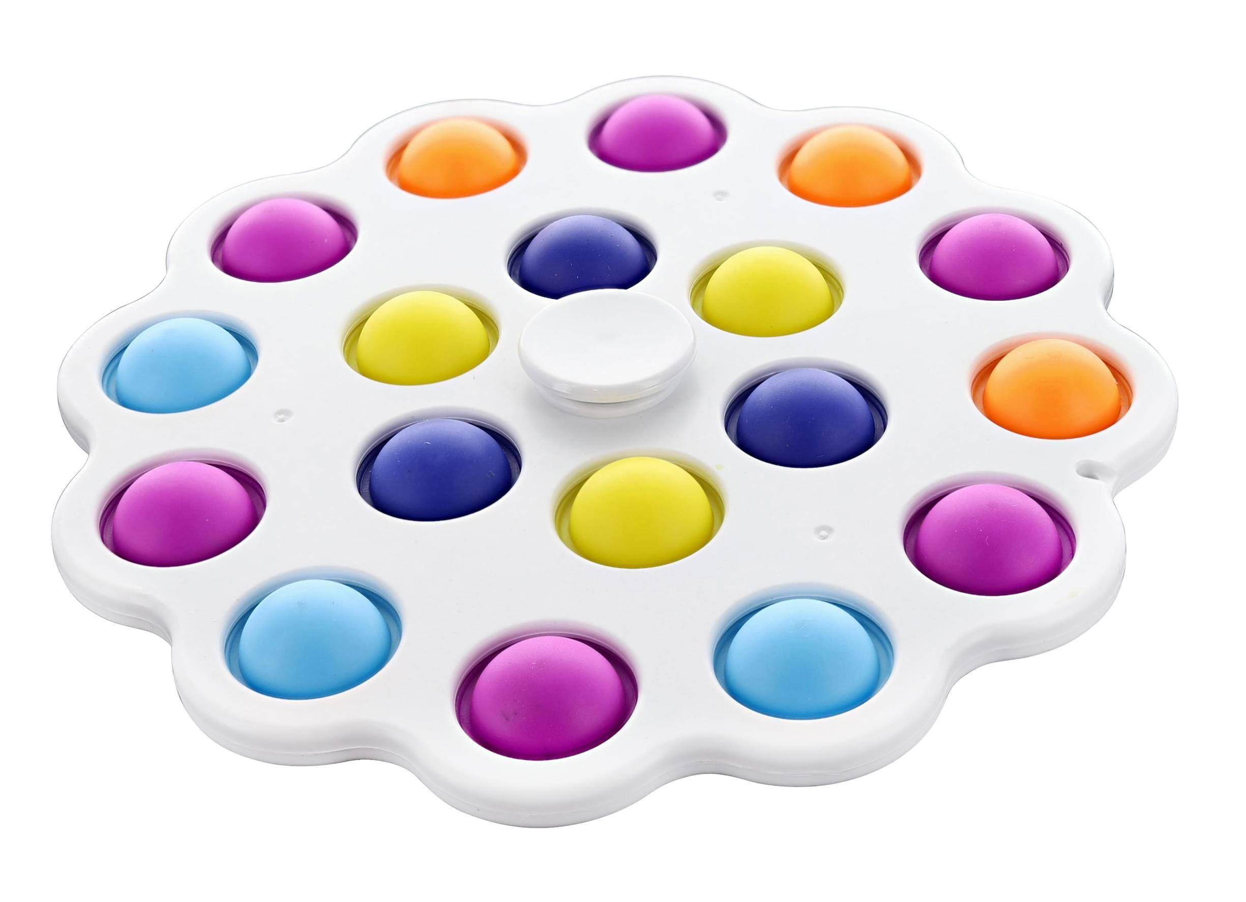 Toynk - Pop Fidget Toy Spinner 18-Button Bubble Popping Game - White