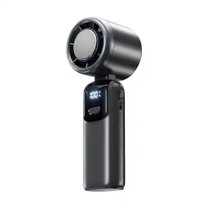 Front. Loheer - Loheer Portable Handheld Fan Mini Turbo Rechargeable Cooling Pocket Desk Fan with LED Display Dark Gray.