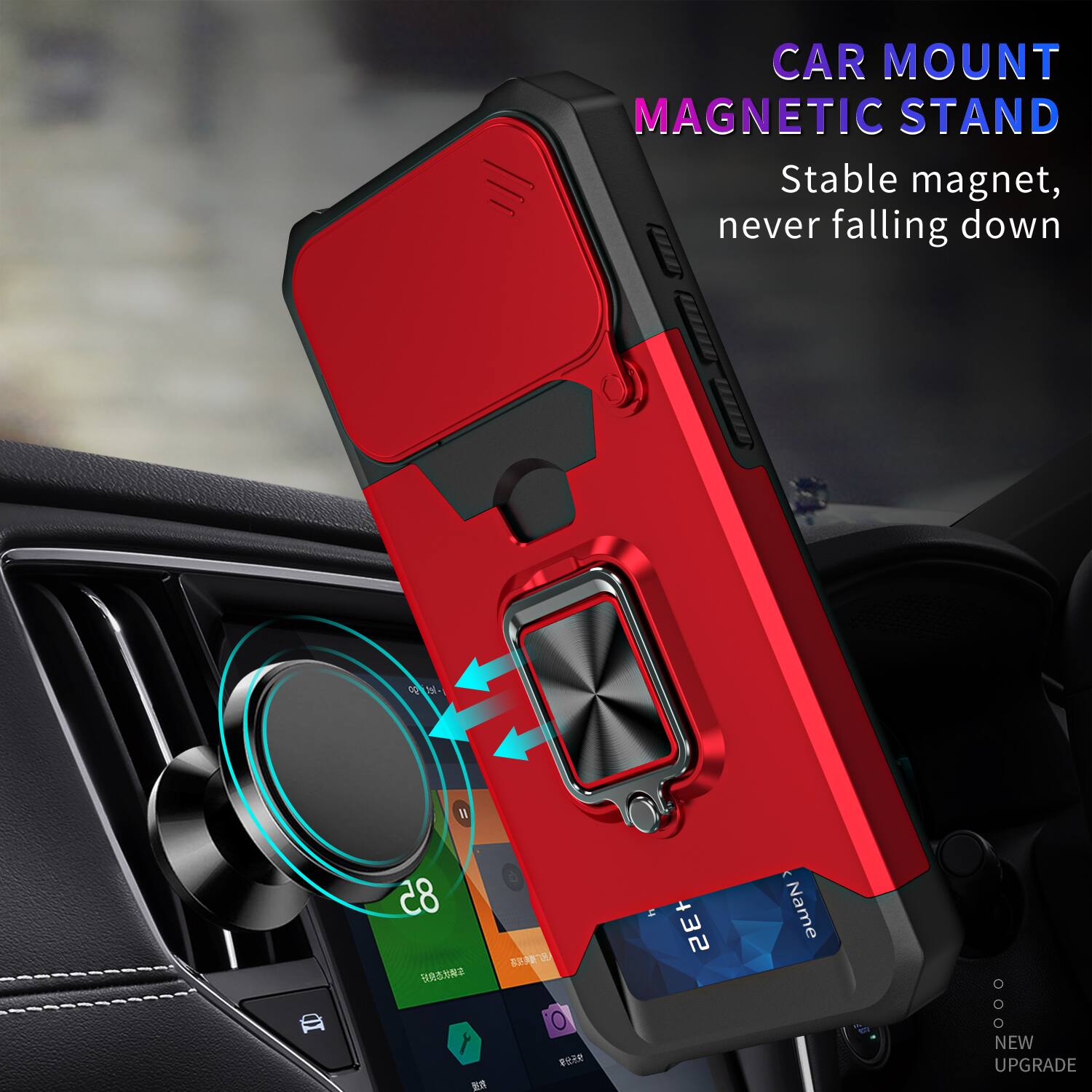 CAR MOUNT MAGNETIC STAND  
Stable magnet, never falling down  

8- il ID 85  
MT au +35  

Name  
NEW UPGRADE