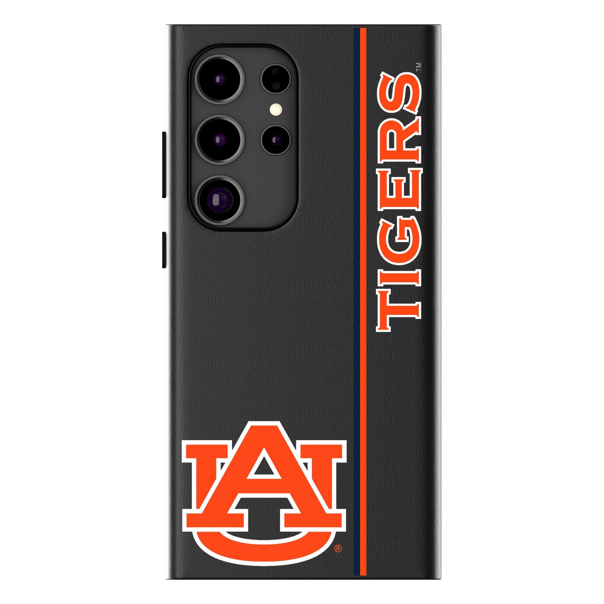 Front. Keyscaper - Auburn Tigers Galaxy Magnetic Bump Case - S24 Ultra - Black.