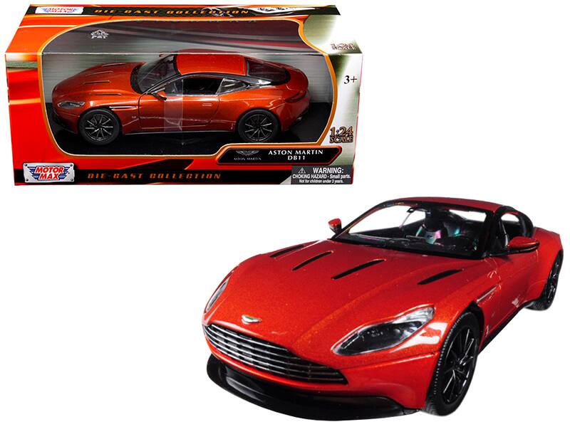 Aston Martin DB11 Copper 1/24 Diecast Model Car by Motormax - Orange