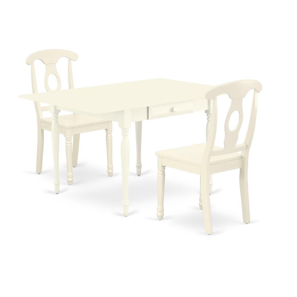 Left. East West Furniture - Dining Room Set Linen White - Brown.