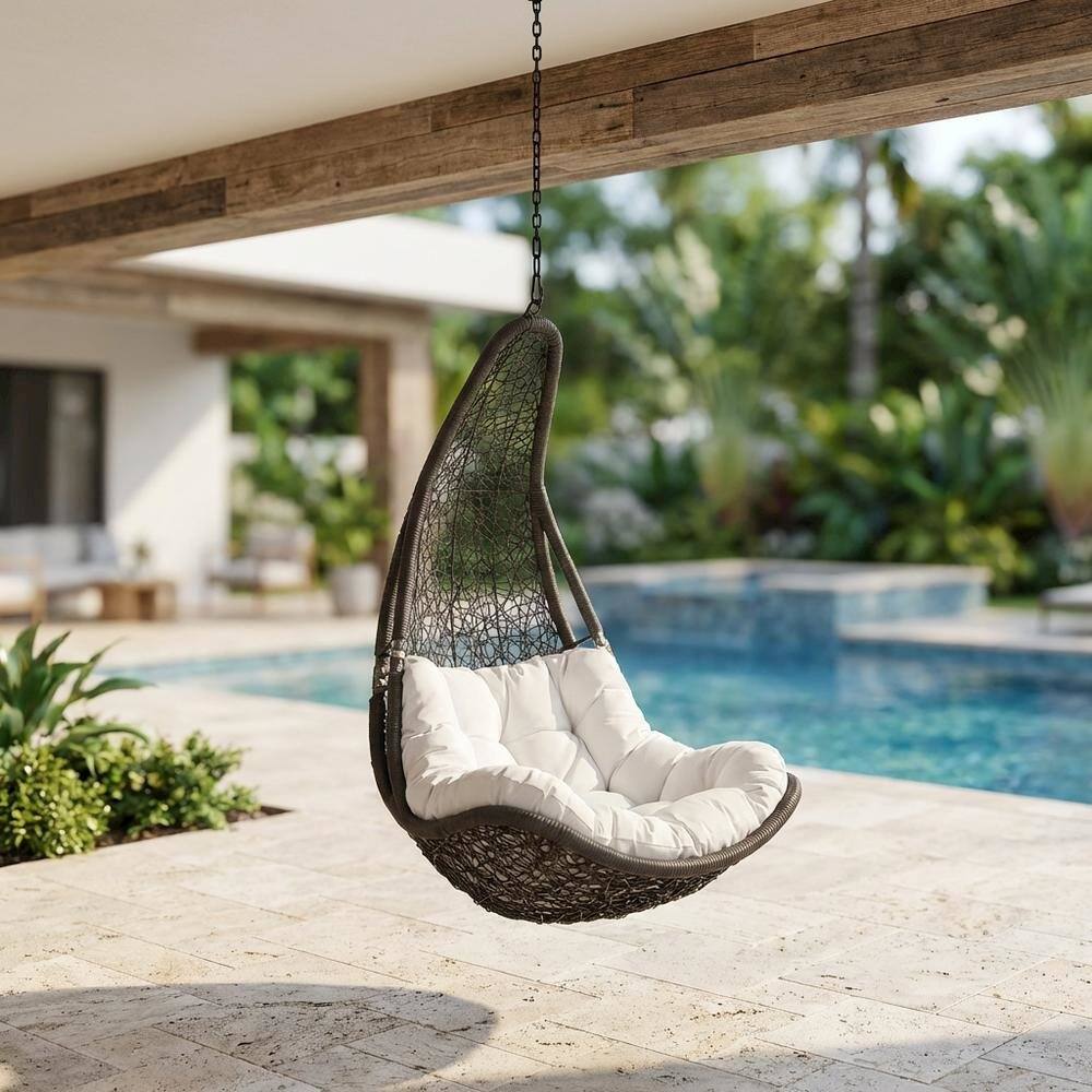 Left. Outdoor Escape - Outdoor Patio Swing Chair Without Stand For Comfort And Relaxation - Gray.