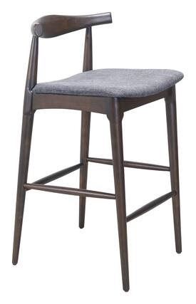 Front. Hivvago - Tuzka Barstool (Set of 2) Gray & Espresso - Gray & Espresso.