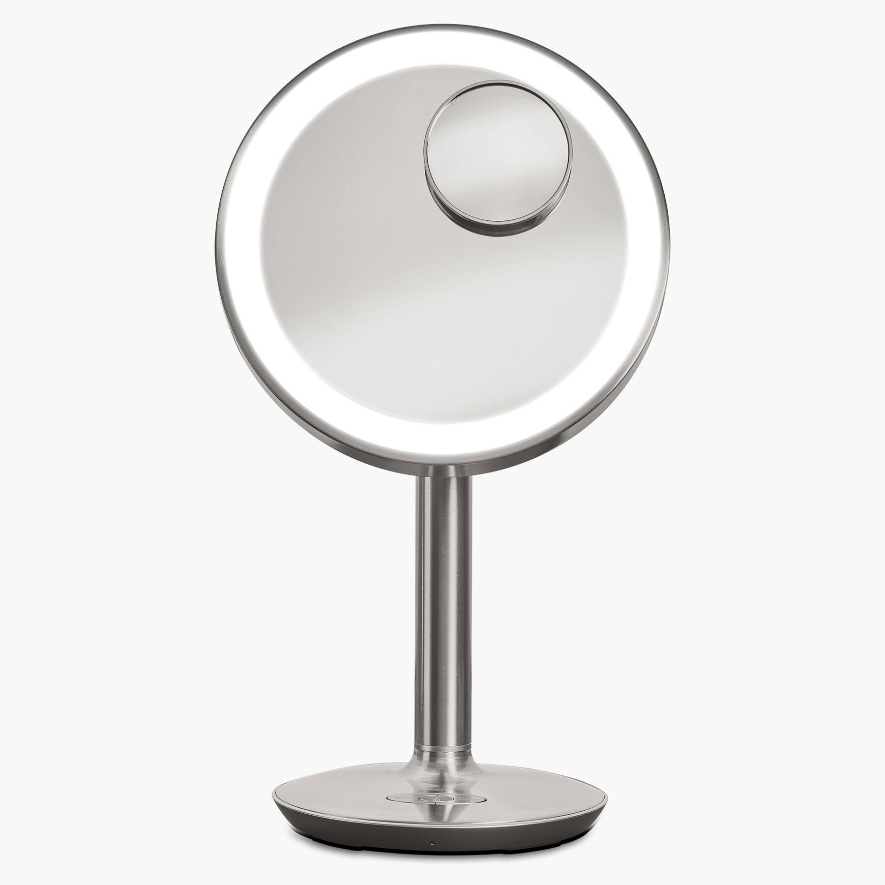 Angle. iHome - iHome Makeup Mirror with Lights, Bluetooth Speaker, and USB Charger (iCVBT82) - Silver.