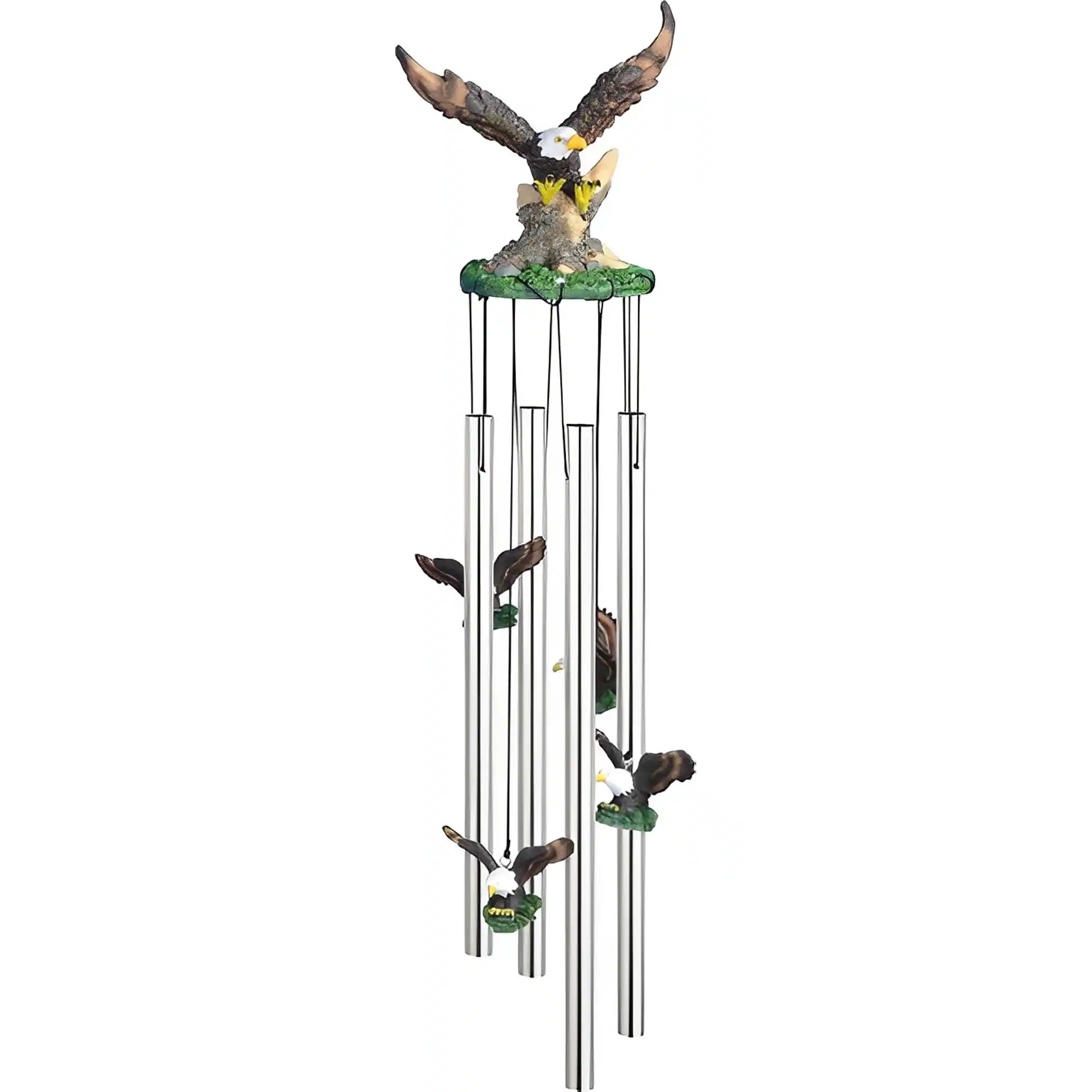 Front. FC Design - FC Design 23" Long Eagle Round Top Wind Chime Outdoor Patio or Garden Hanging Decoration - Multi-Color.