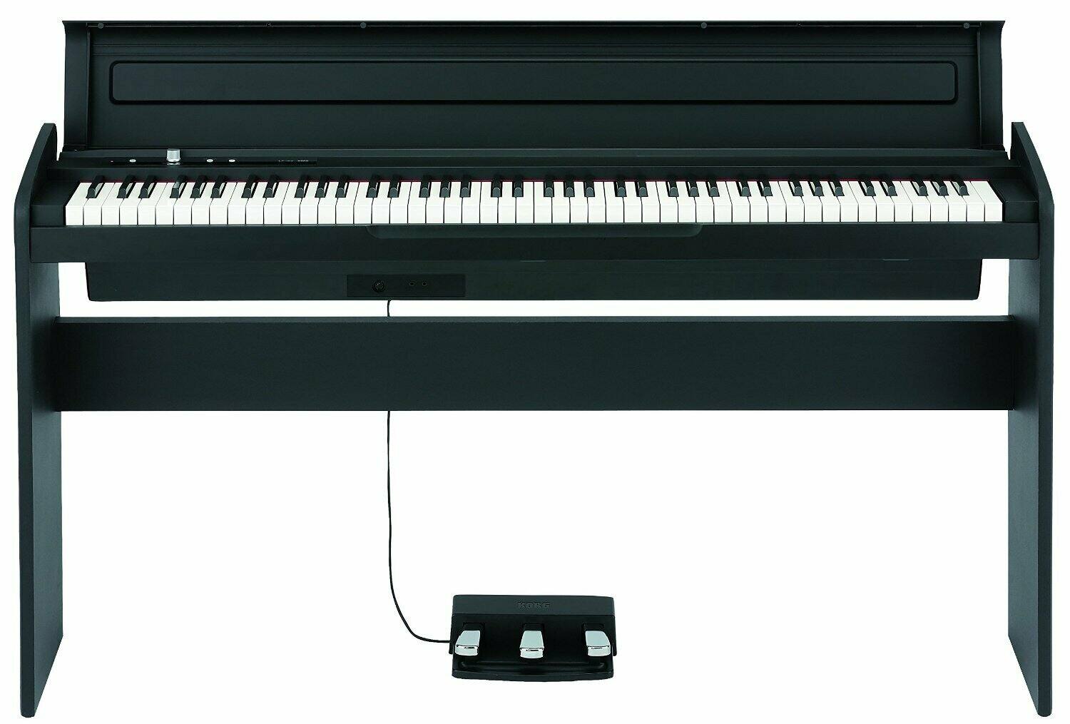 Back. Korg - Korg LP180 88 Key Lifestyle Piano (Black) with Piano Bench and Focus Piano Book.