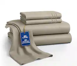 Lux Decor Collection - 4-Piece Queen Bed Sheet Set, Ultra Soft Microfiber, Deep Pocket, Wrinkle-Resistant, Hypoallergenic, All-Season Comfort - Taupe