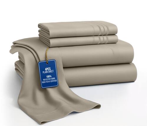 4PCS PLAIN SHEET 100% POLYESTER FABRIC OEKO-TEX® CERTIFIED