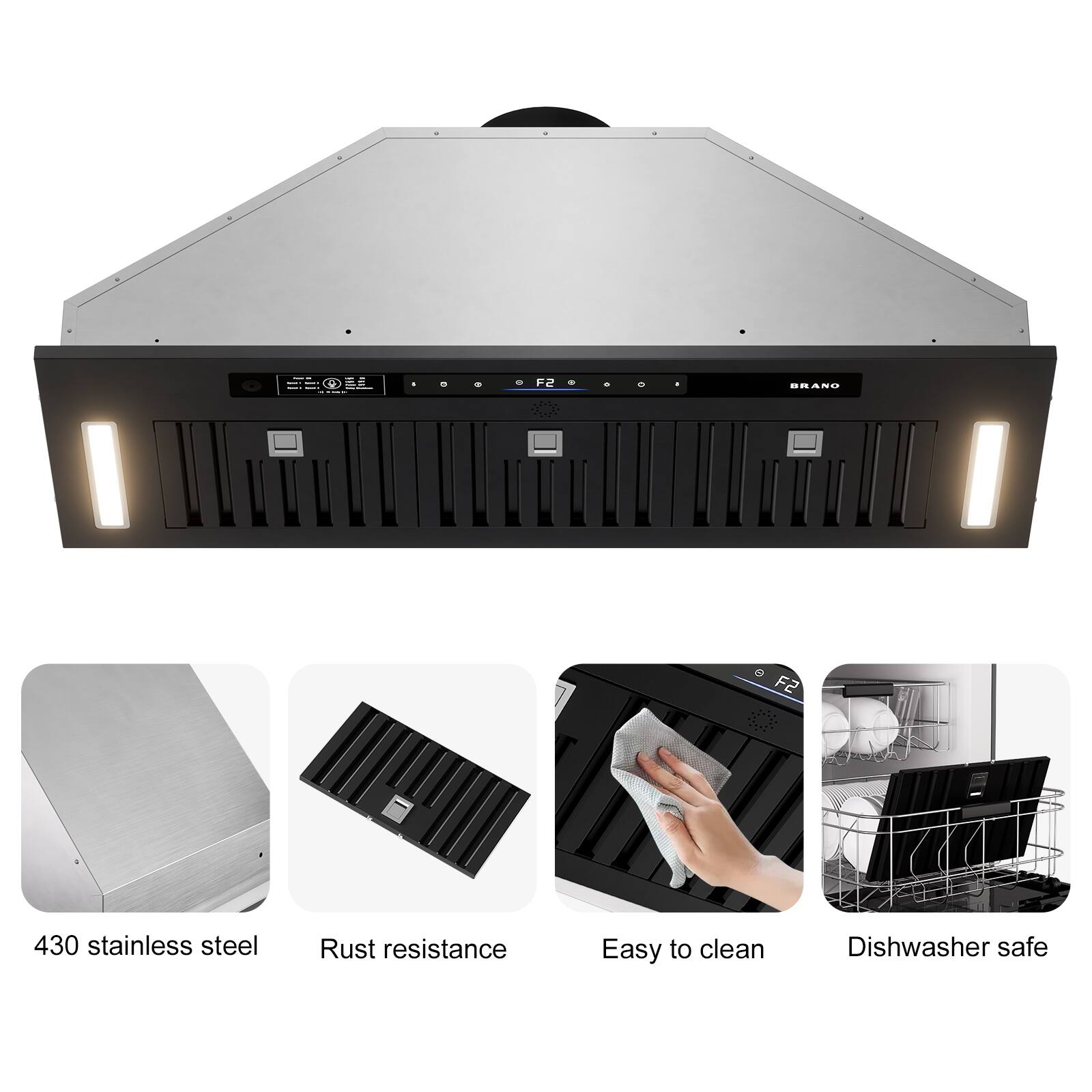 - I
- BRAND F2
- 430 stainless steel
- Rust resistance
- Easy to clean
- Dishwasher safe