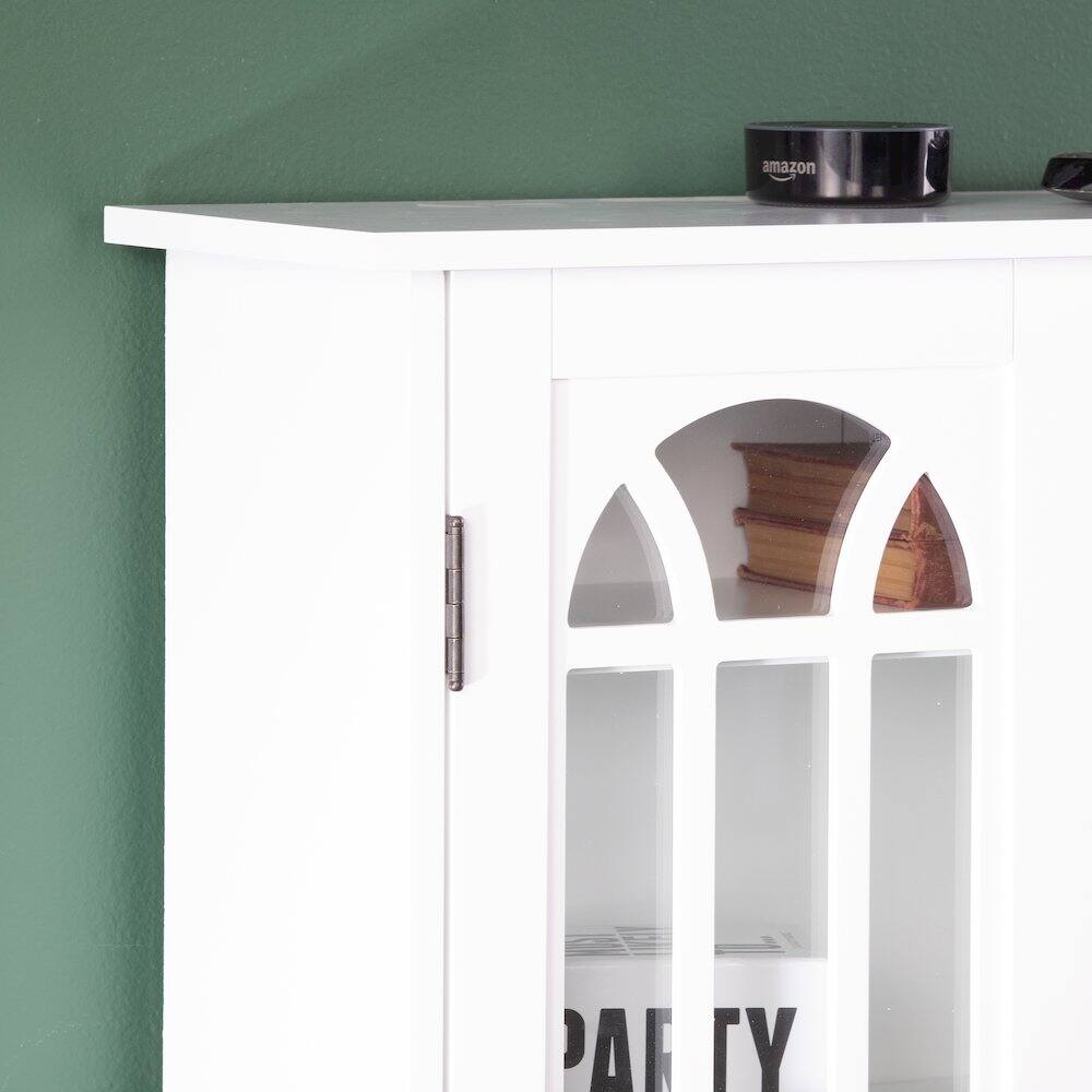 Alt View 2. SEI Furniture - Window Pane Media Cabinet - Brown.
