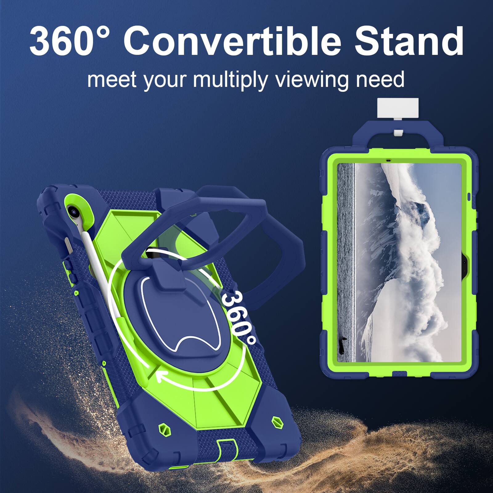 360° Convertible Stand  
meet your multiply viewing need