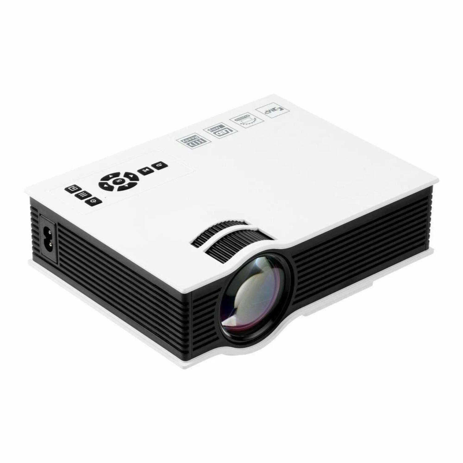 Left. Stock Preferred - Multi-media Mini Portable LED Projector - White.