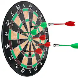 JuzToys - Magnetic Dart Board with 6 Darts, 11.5″ Dartboard and Darts Game Set for Indoor/Outdoor Party Games - Multicolored