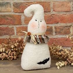 Angle. BreeBe - Stuffed Plaid Ruffled Ghost Doll w/Bat - Multicolor.