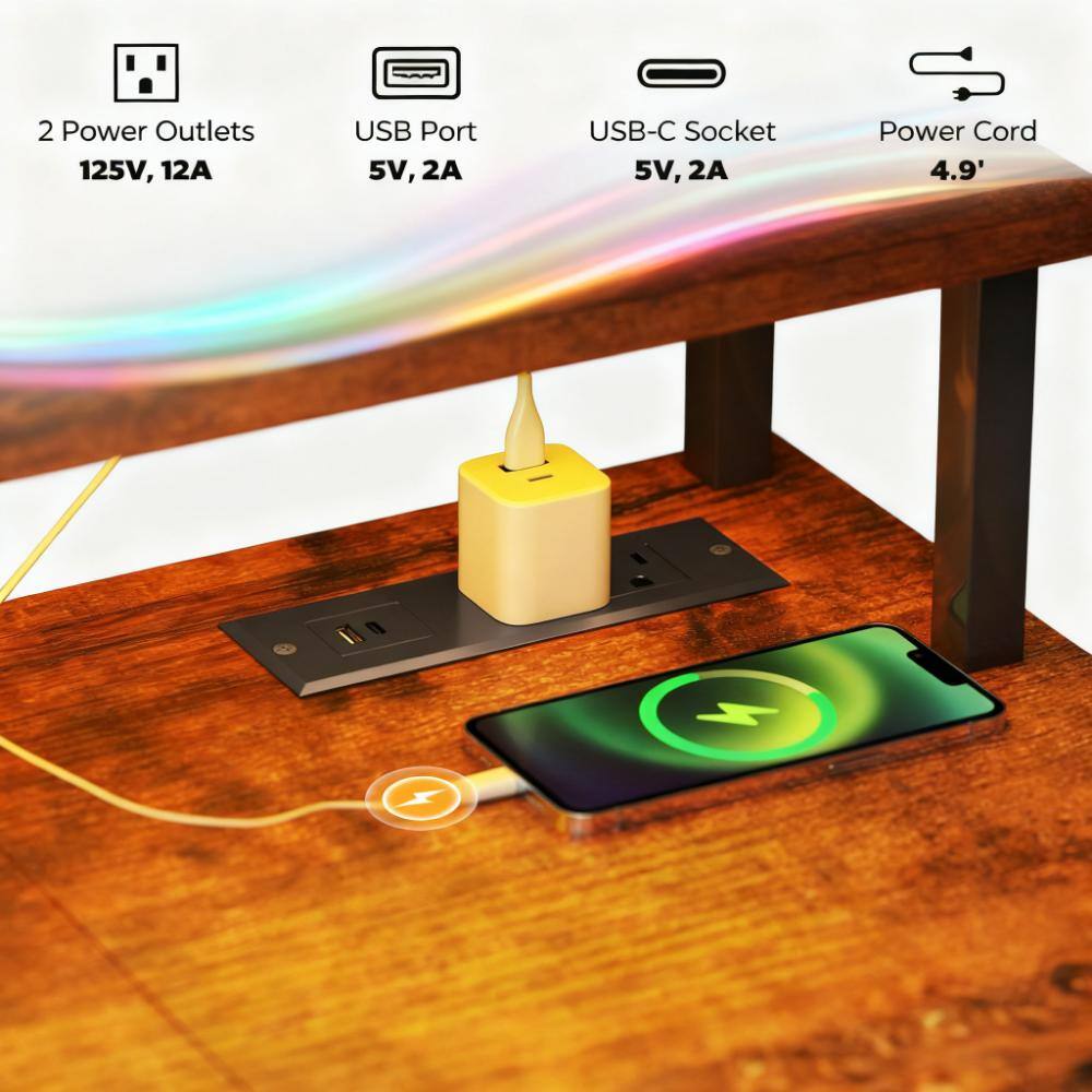 2 Power Outlets 125V, 12A  
USB Port 5V, 2A  
USB-C Socket 5V, 2A  
Power Cord 4.9'