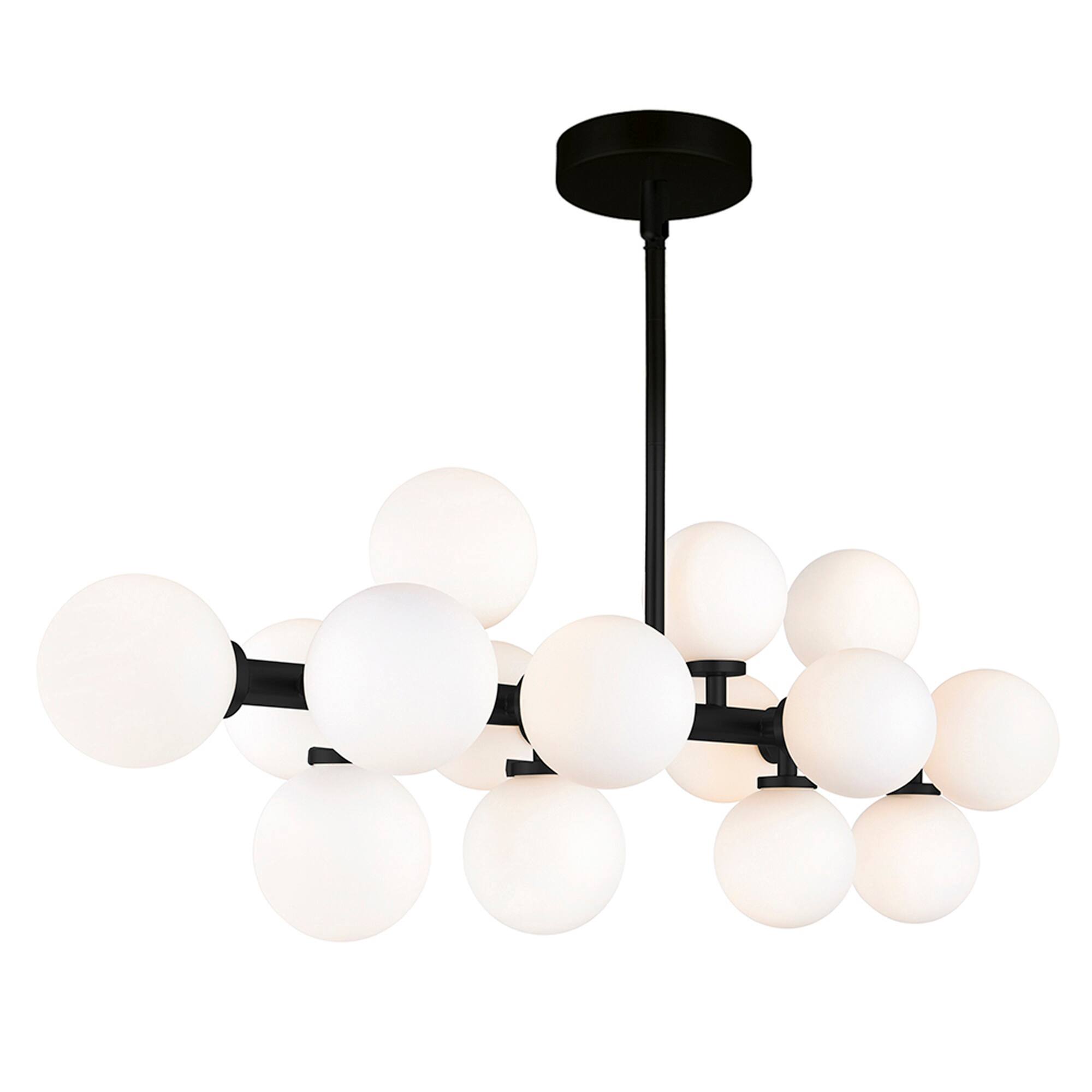 Left. CWI Lighting - Arya 16 Light Chandelier With Black Finish - Black.