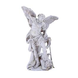 Pacific Trading - White Saint Michael Prince of Heavenly Hosts Archangel Collectible Figurine 4.75 inch - Gray