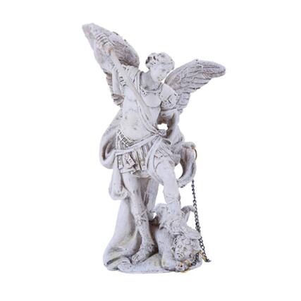 Front. Pacific Trading - White Saint Michael Prince of Heavenly Hosts Archangel Collectible Figurine 4.75 inch - Grey.