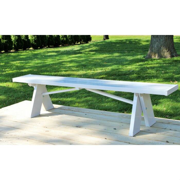 Hivvago- Sturdy 6 ft. Backless Vinyl Bench- White