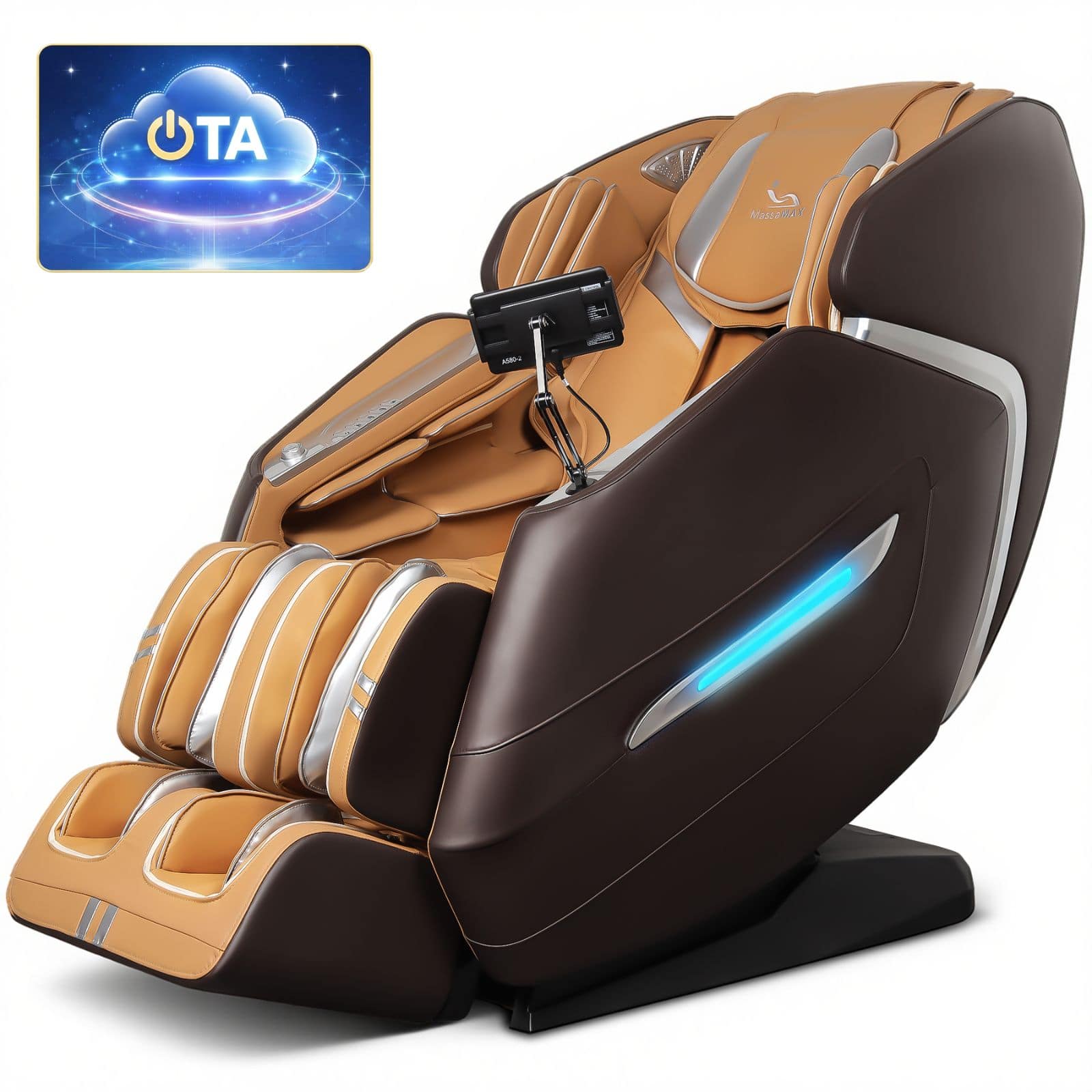 MassaMax - Mega A580-the largest 4D massage chair with OTA Cloud Technology (Beta） - Brown