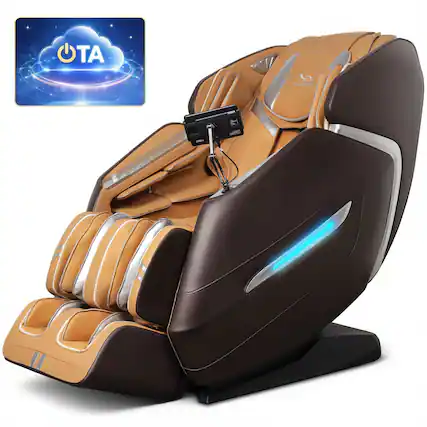 Front. MassaMax - MassaMAX Mega A580-the largest 4D massage chair with OTA Cloud Technology (Beta) - Brown.