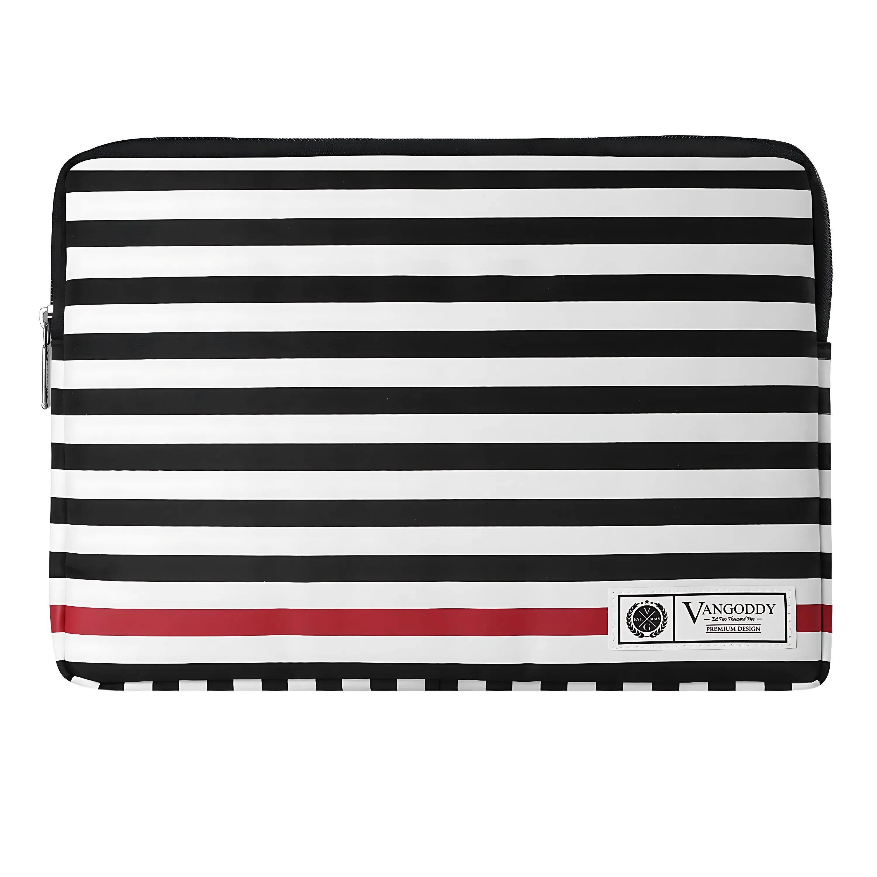 Black White Stripe/Red
