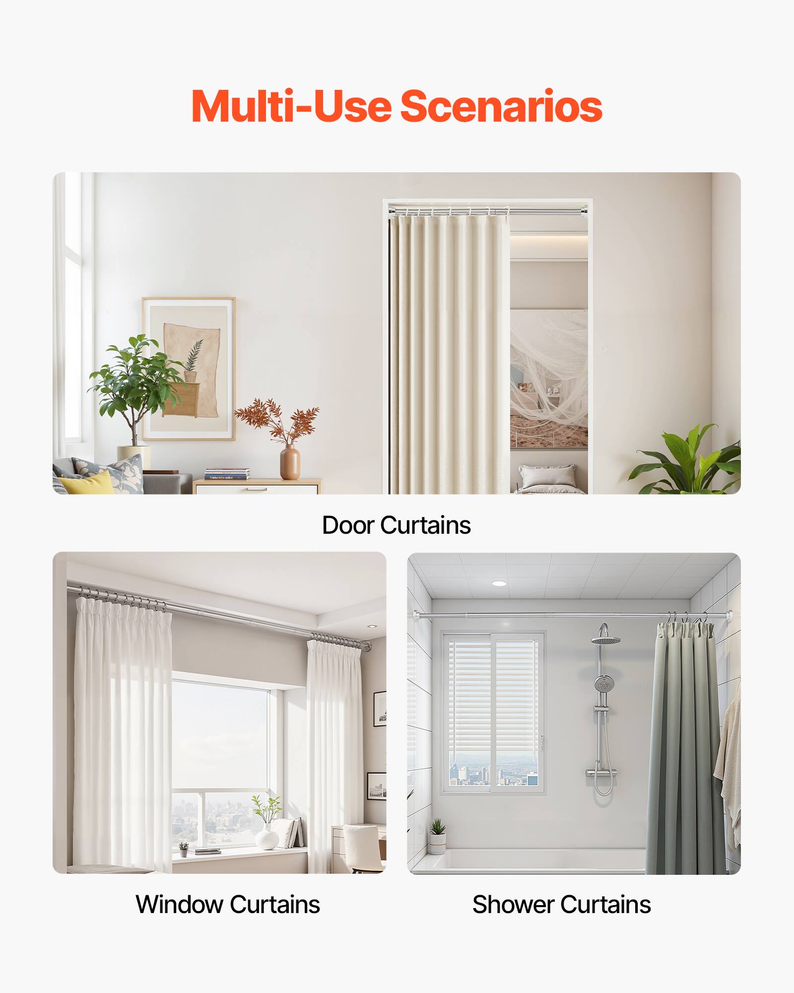Multi-Use Scenarios

Door Curtains

Window Curtains

Shower Curtains