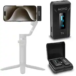 MOVO - WMX-2-C Wireless Microphone for iPhone 15/16 with Charging Case (USB-C)