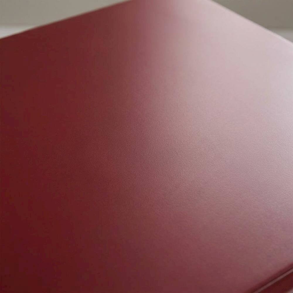 Back. FurniFact - Burgundy Mid Century Night Stand with Single Drawer and Sturdy Design - Burgundy.