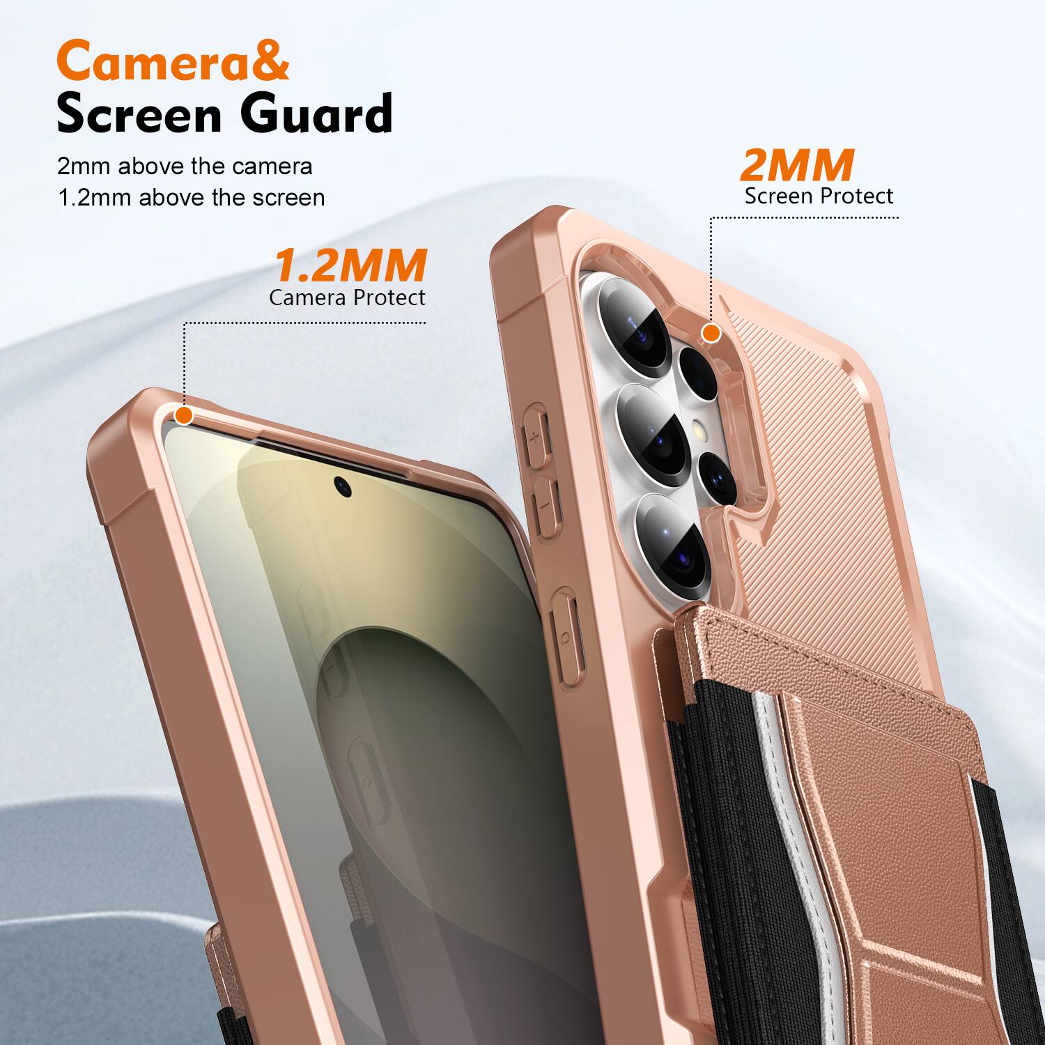 Camera & Screen Guard  
2mm above the camera  
1.2mm above the screen  

1.2MM Camera Protect  
2MM Screen Protect