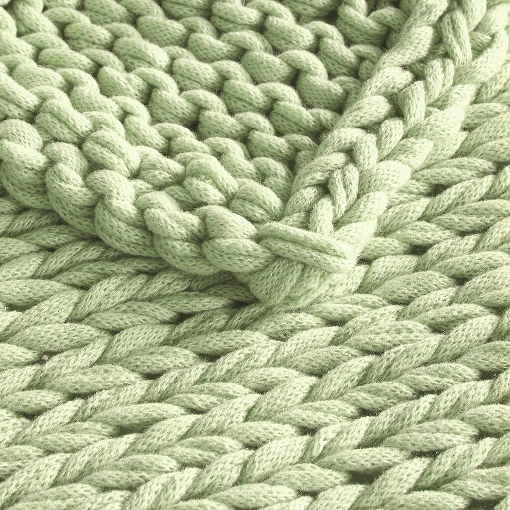 Alt View 5. Gracie Mills - Gracie Mills Huffman Artisan Double-Knit Throw - Sage Green.