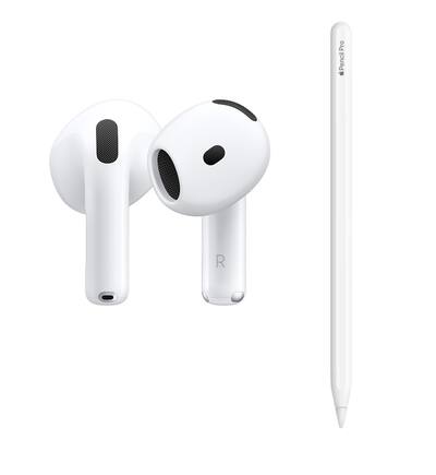 NEW Apple AirPods 4th Generation White with Apple Pencil Pro White NEW Apple AirPods 4th Generation White with Apple Pencil Pro White