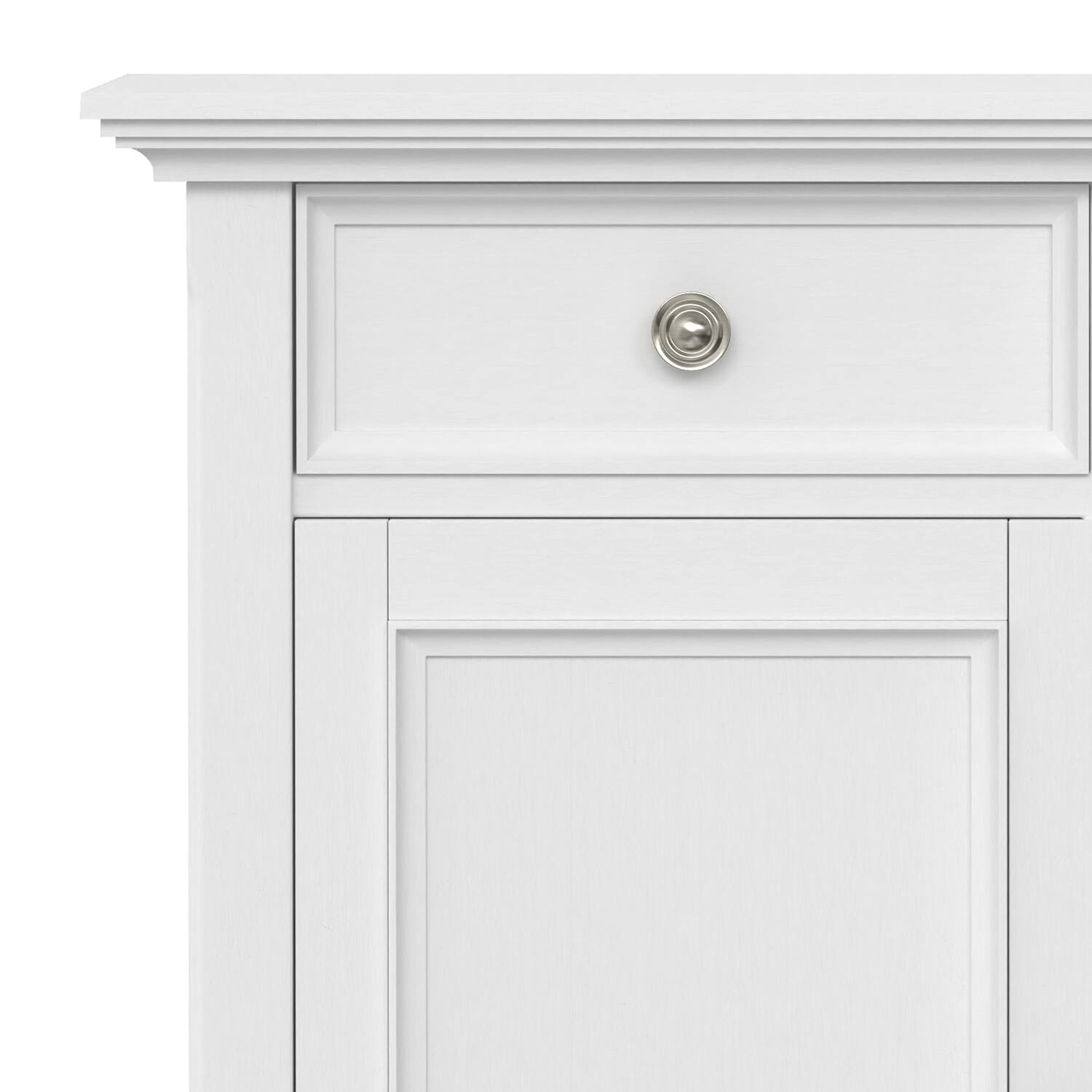 Alt View 6. Simpli Home - Amherst 36 inch Wide Solid Wood Transitional Storage Cabinet in White - White.