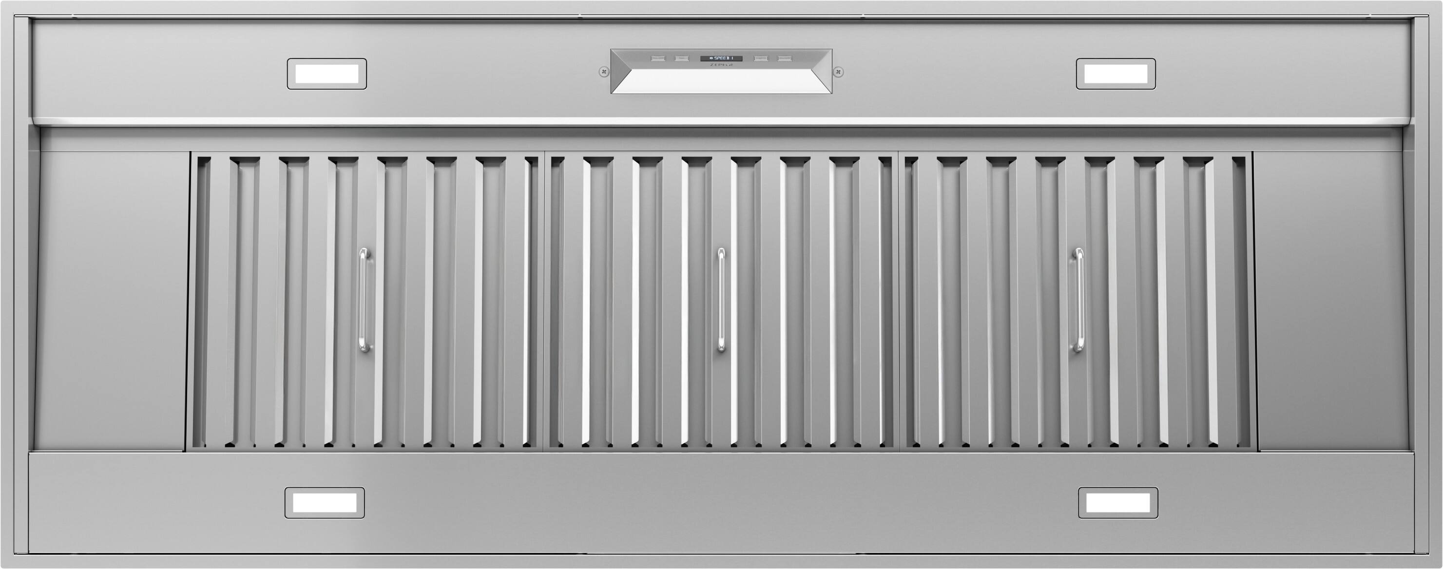 Alt View 18. Zephyr - Monsoon II 60 in. 650 CFM Insert Mount Range Hood with LED Light - Stainless Steel.