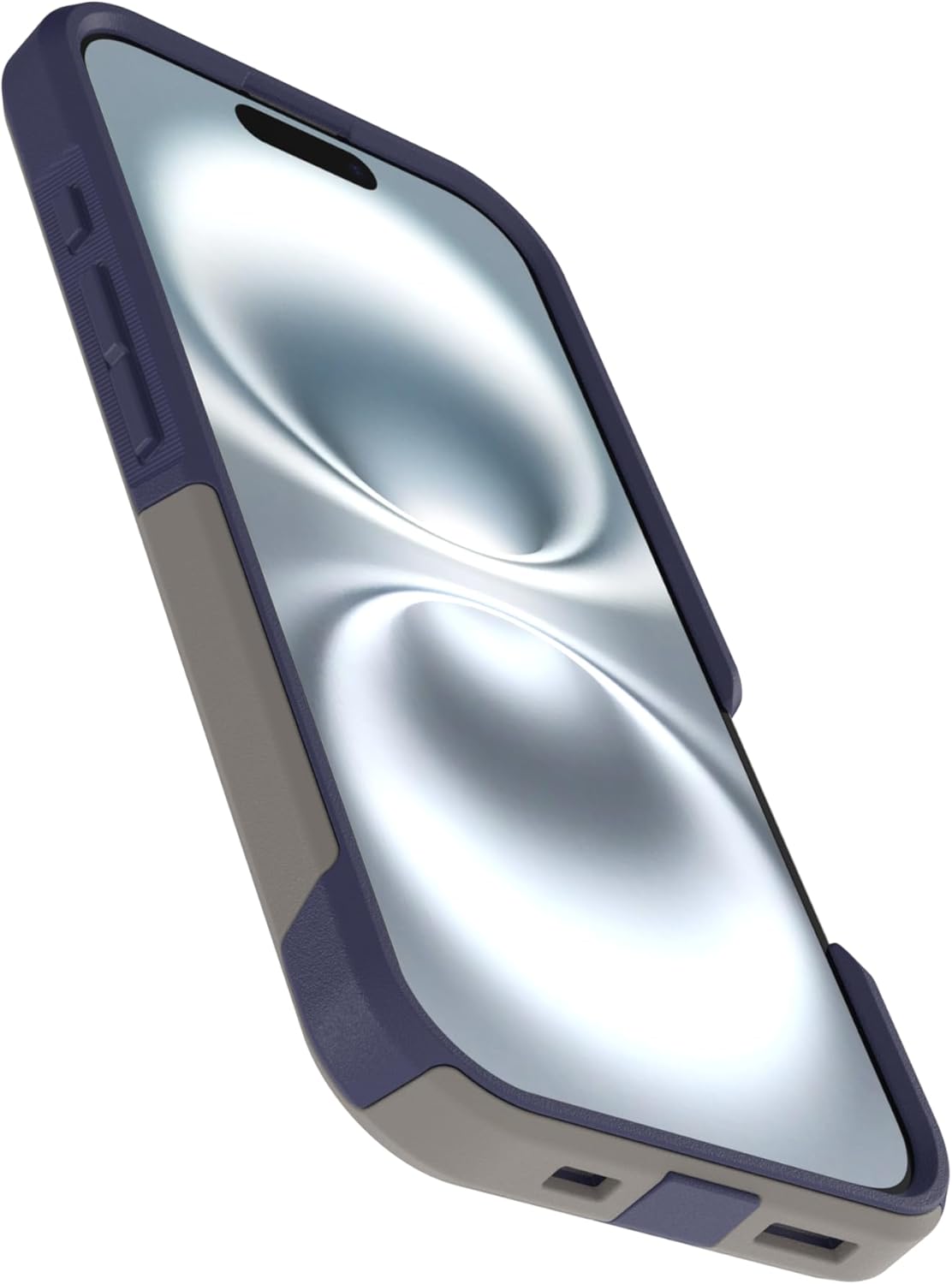 Back. OtterBox - OtterBox - Commuter Series Hard Shell for MagSafe for Apple iPhone 16 - Fogbound Blue (Grey & Blue).