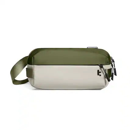 Front. tomtoc - Explorer-T21 EDC Sling Bag, Compact Crossbody Bag Minimalist Sling Pack Daypack for Travel, Lightweight, Water-Resistant - Olive Green.
