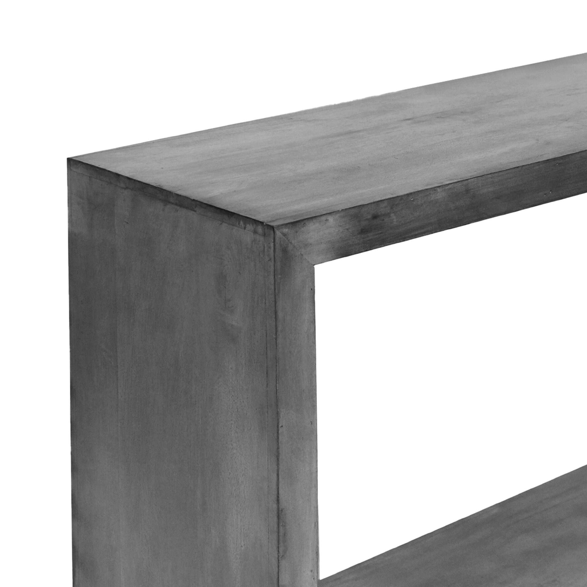 Alt View 5. Manhattan Lane - Keli 52 Inch Cube Shape Wooden Console Table with Open Bottom Shelf - Gray.