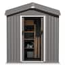 Nuu Garden - 6 x 4 FT Outdoor Galvanized Steel Garden Storage Shed with Sliding Doors - Gray
