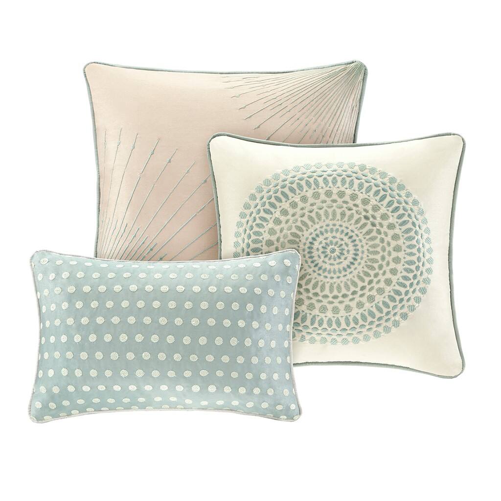 Alt View 5. Gracie Mills - Gracie Mills Cameron Tranquil Bliss: 7-Piece Comforter Ensemble - Seafoam/Sage.