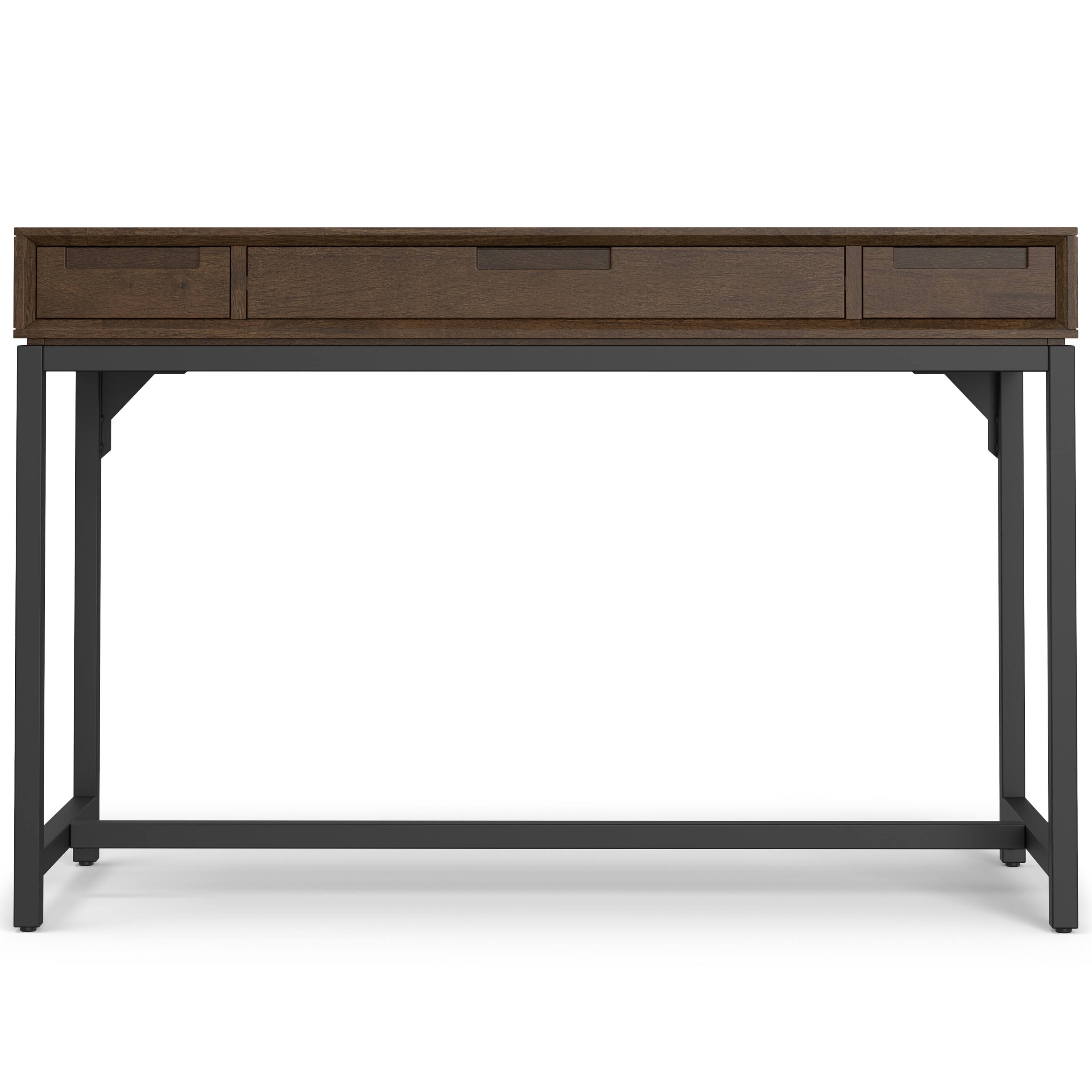 Angle. Simpli Home - Banting 48 inch Desk and 30 inch Bookcase - Walnut Brown.