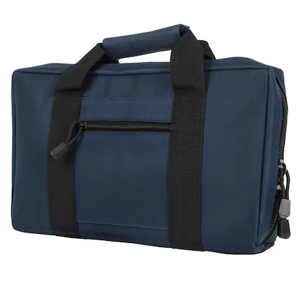 Front. NcSTAR - NcSTAR Vism Discreet Pistol Case with Two Separate Padded Compartments, Blue with Black Trim - Blue/Black.